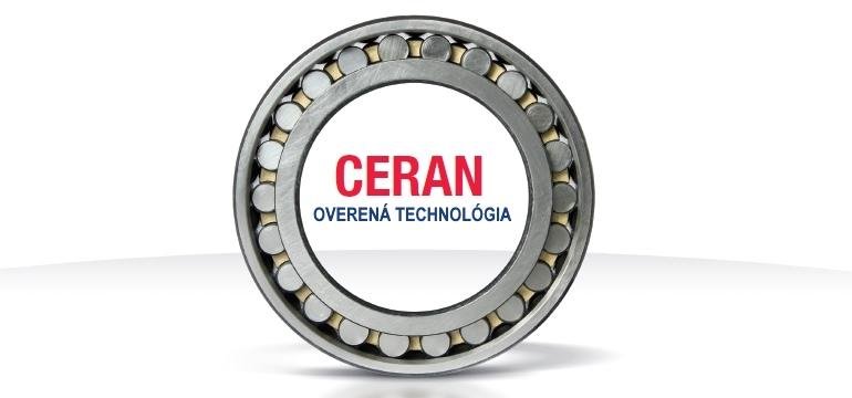 Nápis Ceran: overená technológia umiestnená v časti stroja s ložiskami
