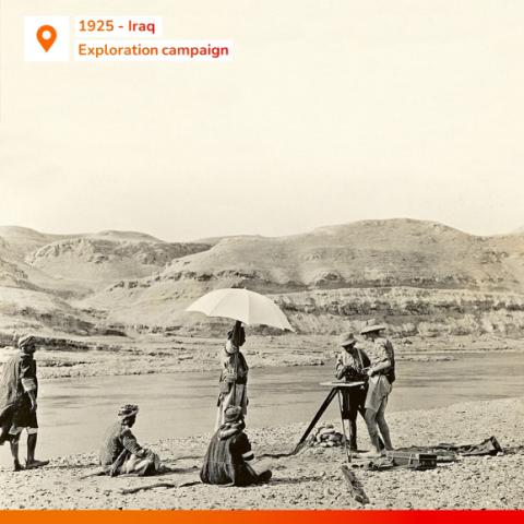 rafinérie, Irak, 1925, prieskumné vrty, prieskum, história Totalenergies, Blízky východ, ťažba ropy