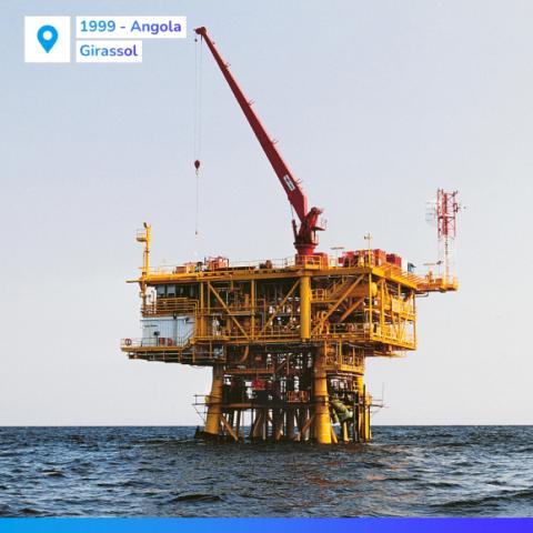Angola, 1999, ropné pole, ropná plošina, ťažba ropy, ťažba plynu, more, ťažba na mori